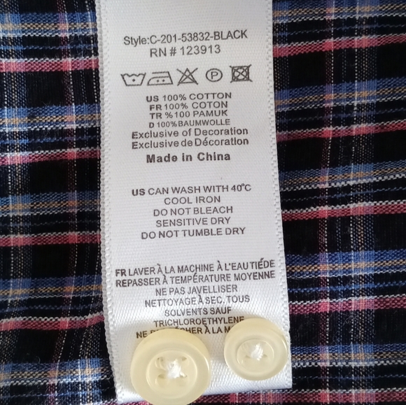 Just a Cheap Shirt Men's Plaid Long Sleeve Button- Down.  Size S. Red, Blue. - Picture 4 of 15